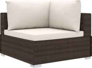 vidaXL 4-cz. zestaw wypoczynkowy do ogrodu, poduszki, rattan PE, brąz 4