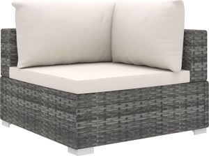 vidaXL 4 częściowy zestaw wypoczynkowy do ogrodu, poduszki, rattan PE, szary (46779) 4