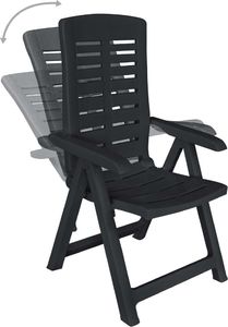 vidaXL 11-częściowy zestaw mebli ogrodowych z plastiku, antracytowy 6