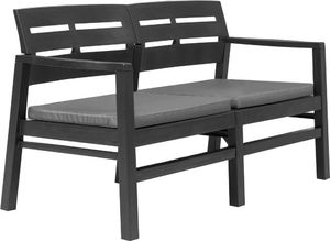 vidaXL 4 częściowy zestaw mebli wypoczynkowych do ogrodu, plastik, antracyt (276180) 3