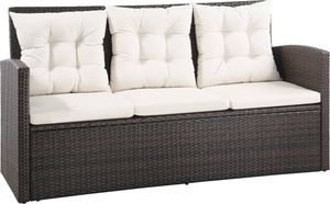 vidaXL 5 częściowy zestaw mebli do ogrodu, poduszki, rattan PE, brązowy (43973) 2