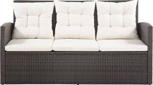 vidaXL 5 częściowy zestaw mebli do ogrodu, poduszki, rattan PE, brązowy (43973) 3