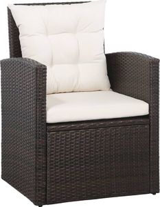 vidaXL 5 częściowy zestaw mebli do ogrodu, poduszki, rattan PE, brązowy (43973) 4