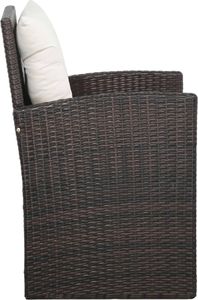 vidaXL 5 częściowy zestaw mebli do ogrodu, poduszki, rattan PE, brązowy (43973) 6