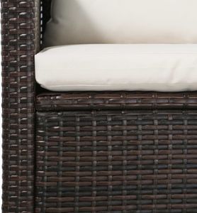 vidaXL 5 częściowy zestaw mebli do ogrodu, poduszki, rattan PE, brązowy (43973) 8