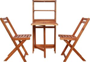 vidaXL 3 częściowy składany zestaw bistro, lite drewno akacjowe (44013) 2