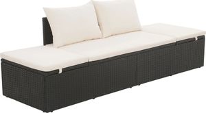 vidaXL leżanka ogrodowa, czarna, 195 x 60 cm, rattan PE (43953) 1