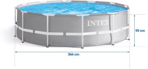 Bestway Basen Stelażowy Prism Frame 12Ft / 366 x 99 cm z Pompą INTEX 6