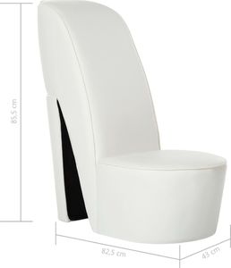vidaXL Fotel w kształcie buta na obcasie, biały, sztuczna skóra 7