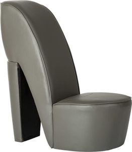 vidaXL Fotel w kształcie buta na obcasie, szary, sztuczna skóra 1