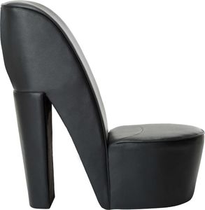vidaXL Fotel w kształcie buta na obcasie, czarny, sztuczna skóra 2