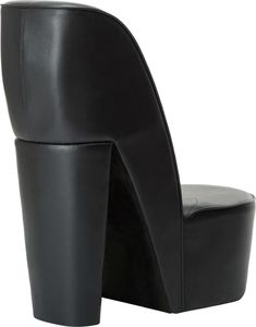 vidaXL Fotel w kształcie buta na obcasie, czarny, sztuczna skóra 3