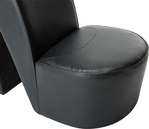 vidaXL Fotel w kształcie buta na obcasie, czarny, sztuczna skóra 6