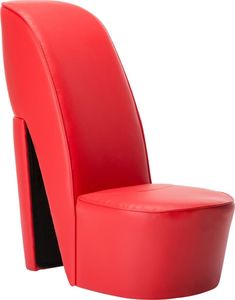 vidaXL Fotel w kształcie buta na obcasie, czerwony, sztuczna skóra 1