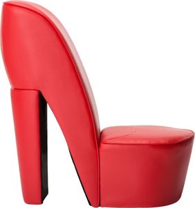 vidaXL Fotel w kształcie buta na obcasie, czerwony, sztuczna skóra 2