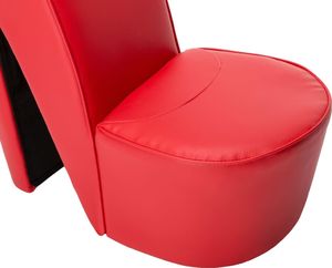 vidaXL Fotel w kształcie buta na obcasie, czerwony, sztuczna skóra 6