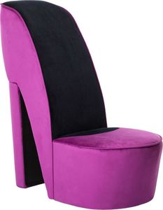 vidaXL Fotel w kształcie buta na obcasie, fioletowy, aksamitny 1