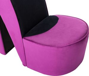 vidaXL Fotel w kształcie buta na obcasie, fioletowy, aksamitny 6