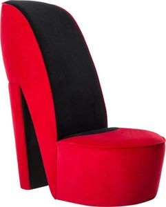 vidaXL Fotel w kształcie buta na obcasie, czerwony, aksamitny 1
