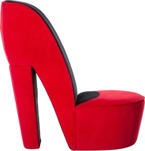 vidaXL Fotel w kształcie buta na obcasie, czerwony, aksamitny 2