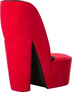 vidaXL Fotel w kształcie buta na obcasie, czerwony, aksamitny 3