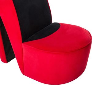 vidaXL Fotel w kształcie buta na obcasie, czerwony, aksamitny 6