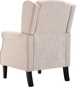 vidaXL Fotel tapicerowany tkaniną, beżowy 6