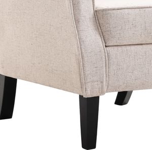 vidaXL Fotel tapicerowany tkaniną, beżowy 8