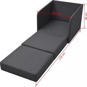 vidaXL Rozkładany fotel, ciemnoszary, tkanina 7