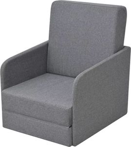 vidaXL Rozkładany fotel, jasnoszary, tkanina 1