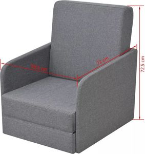 vidaXL Rozkładany fotel, jasnoszary, tkanina 6