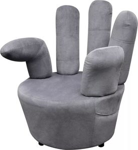 vidaXL Fotel w kształcie dłoni, szary, aksamit 1