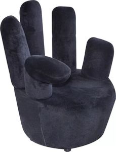 vidaXL Fotel w kształcie dłoni, czarny, aksamit 1