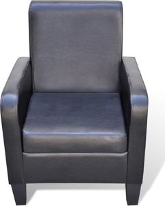 vidaXL Fotel, czarny, sztuczna skóra 2