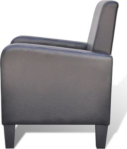 vidaXL Fotel, czarny, sztuczna skóra 4