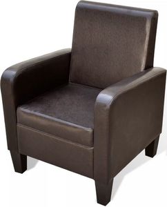 vidaXL Fotel, brązowy, sztuczna skóra 1