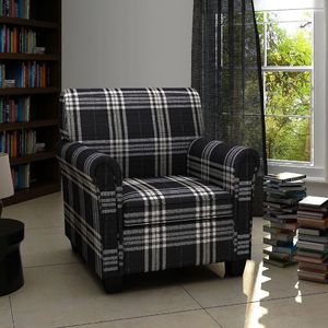 vidaXL Fotel z poduszką, czarny, tkanina 1
