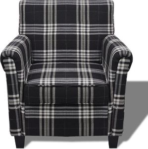 vidaXL Fotel z poduszką, czarny, tkanina 3