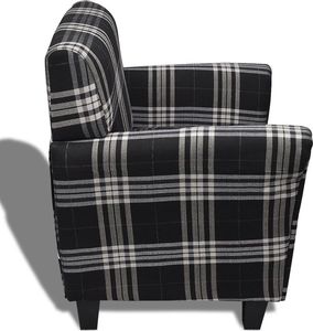 vidaXL Fotel z poduszką, czarny, tkanina 5