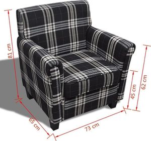 vidaXL Fotel z poduszką, czarny, tkanina 6