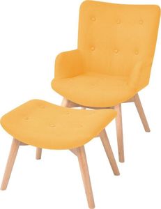 vidaXL Fotel z podnóżkiem, żółty, tkanina 1