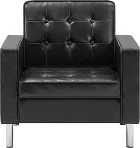 vidaXL Fotel, czarny, sztuczna skóra 4