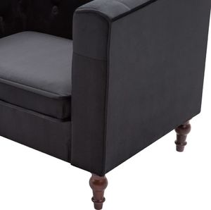 vidaXL Fotel, czarny, aksamit 7