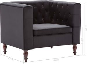 vidaXL Fotel, czarny, aksamit 8