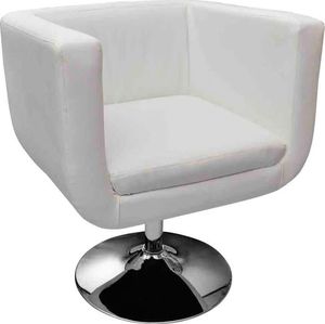 vidaXL Fotele barowe, 2 szt., białe, sztuczna skóra 3