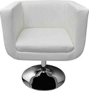 vidaXL Fotele barowe, 2 szt., białe, sztuczna skóra 4