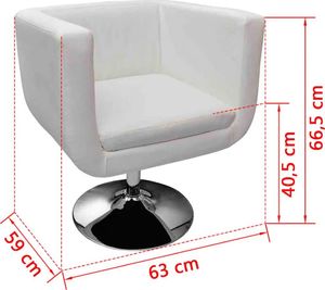 vidaXL Fotele barowe, 2 szt., białe, sztuczna skóra 5