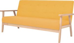 vidaXL 3-osobowa sofa tapicerowana, żółta 1