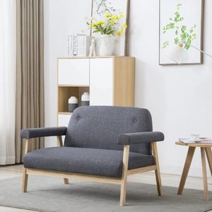 vidaXL Sofa 2-osobowa tapicerowana materiałem, ciemnoszara 1