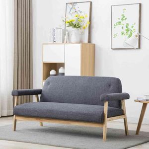 vidaXL 3-osobowa sofa tapicerowana tkaniną, ciemnoszara 1